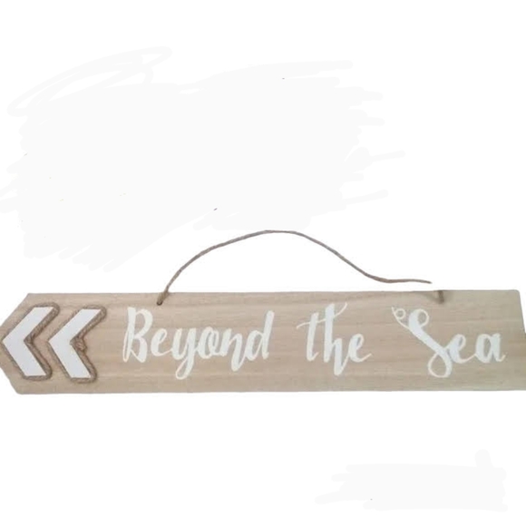 Unbranded Other - Beyond The Sea Wood Hanging Sign Nautical Decorative Home Accent